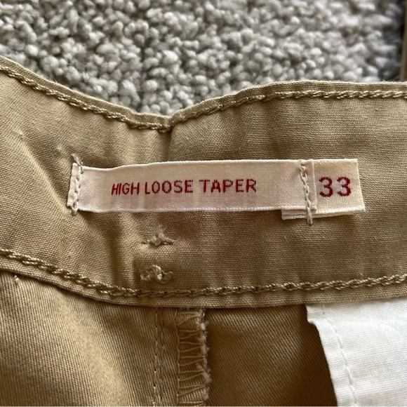Levi’s Premium pants High Loose Taper tan straight leg high rise pleat 33 - Picture 3 of 10